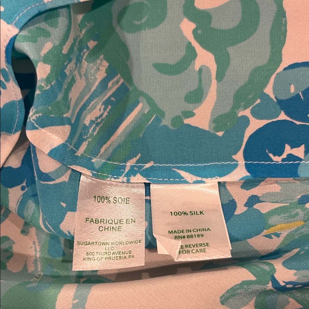 Lilly Pulitzer Sleeveless Floral Print Tank Top - Blue/Teal - Picture 3 of 5